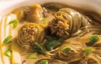 温岭沙蒜豆面-海葵:台州温岭市石塘特色美食沙蒜豆面,产地宝