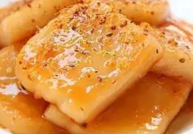 吴中桂花糖年糕:苏州吴中特色美食桂花糖年糕,产地食品年糕,产地宝