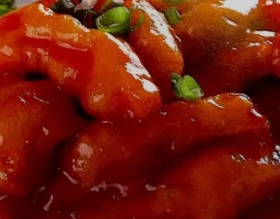 府谷海红里脊:榆林府谷美食小吃海红里脊,产地食品里脊肉海红汁,产地宝