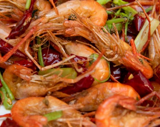 湾沚香辣青虾:芜湖市湾沚区产地特色美食香辣青虾,产地宝